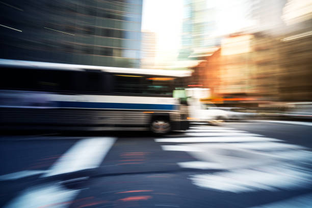 istock Public transportation bus in New York 1172759693