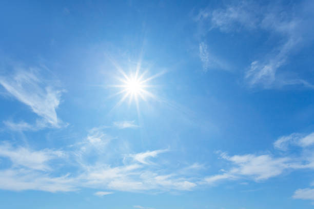istock sparkle sun on a blue cloudy sky, outdoor background 1172759924