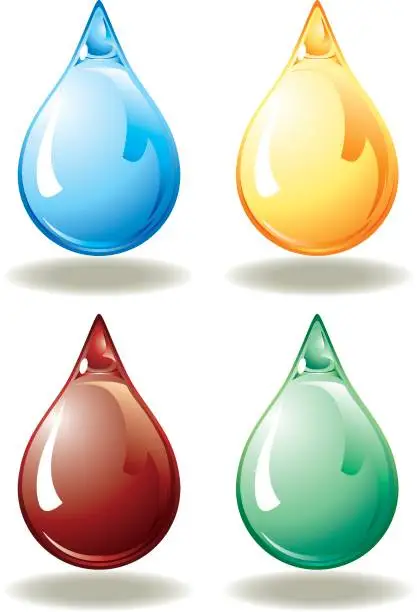 Vector illustration of coloured drops