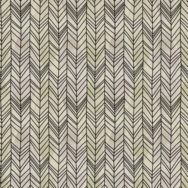 istock Seamless pattern of herringbone hand drawn chevron style with scandinavian tribal watercolor background for fashion and textile print.. 1172763461