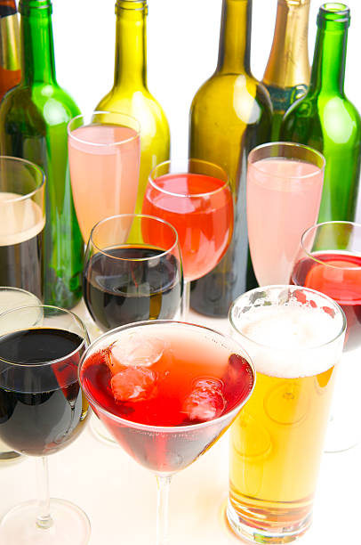 selection od alcholic drinks stock photo