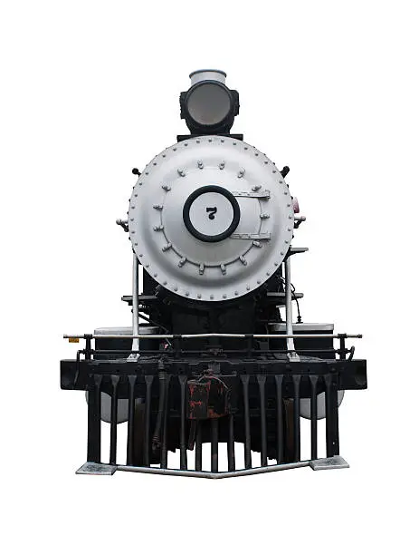 Isolated steam train with a clipping path. 