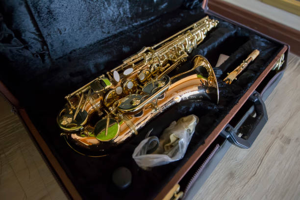 istock Saxophone in a velvet case 1172769896