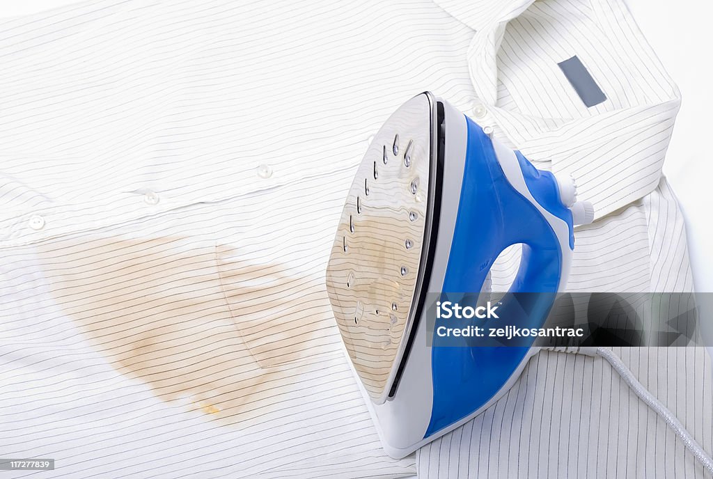 Shirt and iron Burning Stock Photo