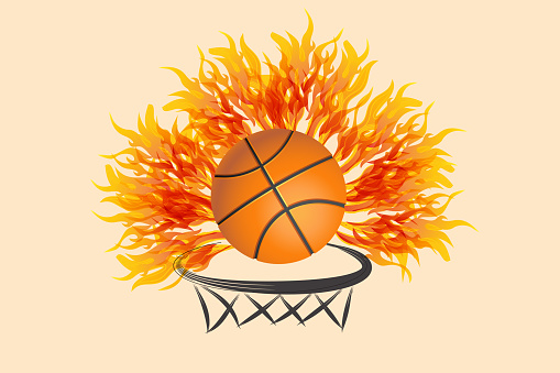 istock Basketball on fire symbol icon vector image 1172779158