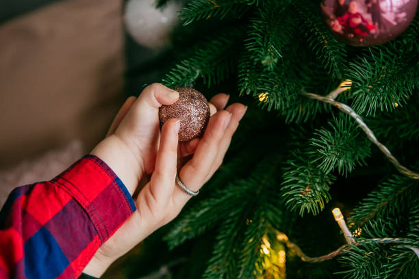 istock Christmas tree decoration balls red part body 1172782545
