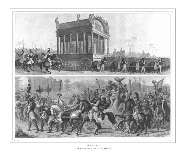Ceremonial Processions Engraving Antique Illustration, Published 1851 Ceremonial Processions Engraving Antique Illustration, Published 1851. Source: Original edition from my own archives. Copyright has expired on this artwork. Digitally restored. military funeral stock illustrations