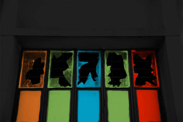 istock Broken colourful window glasses isolated photo 1172789761