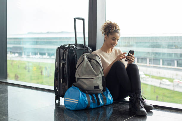 Woman waiting for her flight