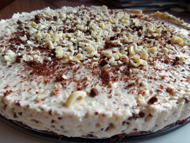 Close-up photo from white chocolate cake