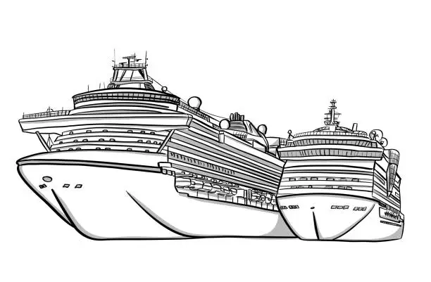 Vector illustration of Cruise Boats