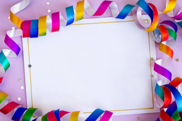 istock Party invitation with colorful ribbons 1172799847