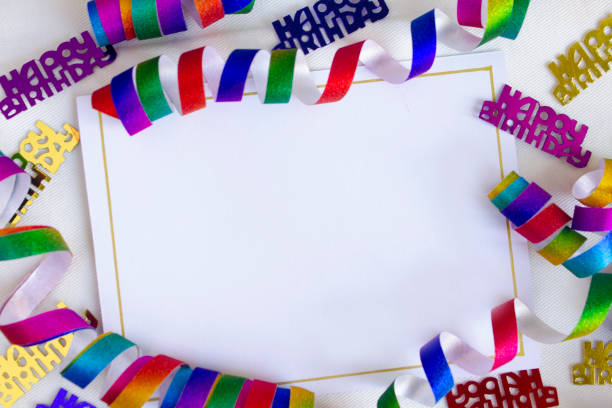istock Birthday invitation with colorful ribbons 1172800450