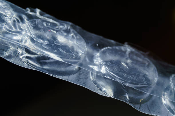 istock Isolated cross section of bubble pack on black background 1172803717