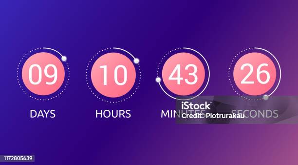 Digital Countdown Timer Concept Stock Illustration - Download Image Now ...
