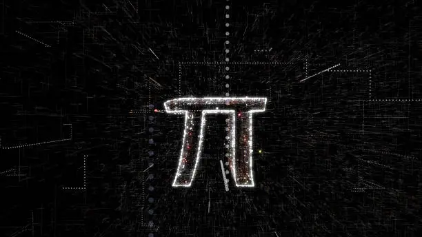 The Greek letter PI. The symbol of the mathematical constant.
