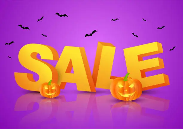 Vector illustration of Halloween sale