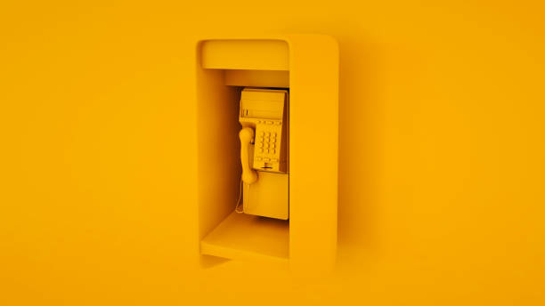 Public Payphone. Minimal idea concept. 3d illustration.