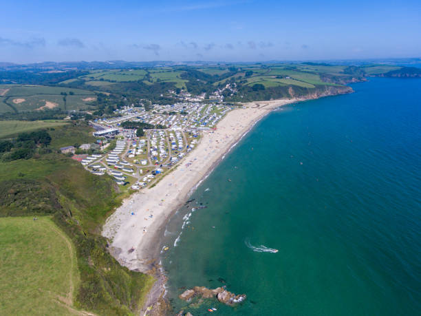 istock Aerial view of Pentewan Sands Cornwall 1172818572