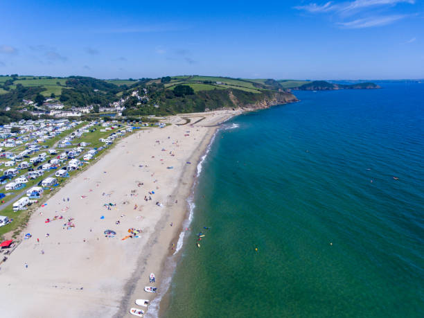 istock Aerial view of Pentewan Sands Cornwall 1172819344