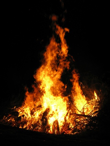 Huge pyre ignited during the saint-john night