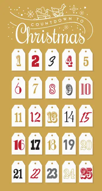 Vector illustration of Countdown to Christmas Holiday Advent calendar Design