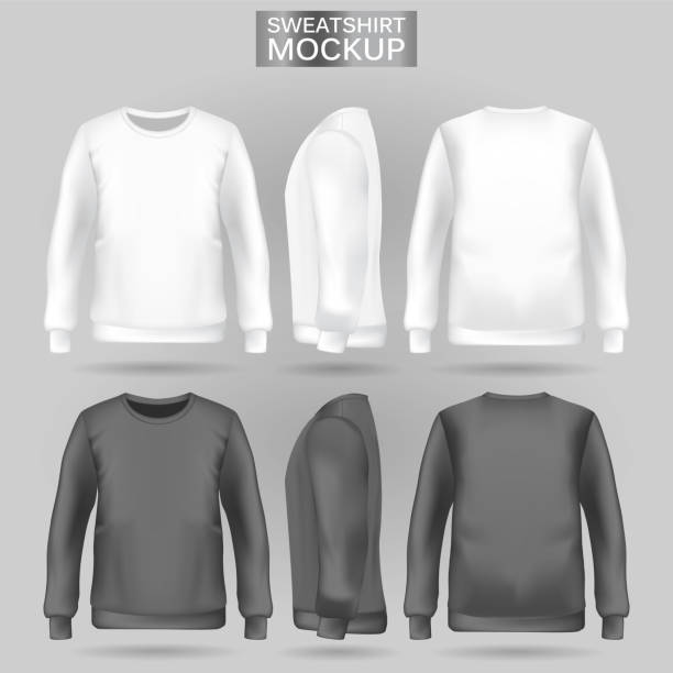 istock Blank men's white and gray sweatshirt in front, back and side views. Realistic male clothes for sport and urban style 1172827253