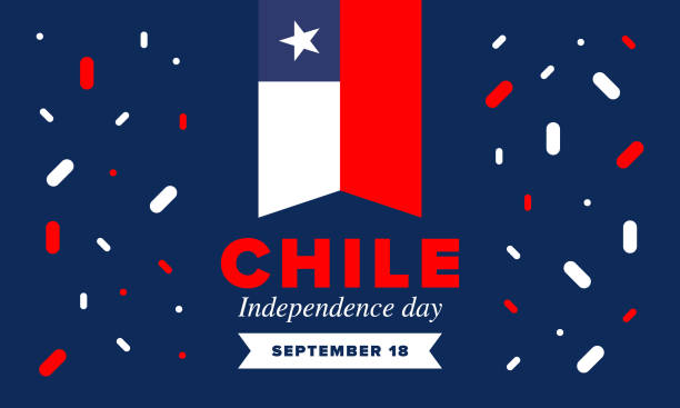 Chile Independence Day. Happy national holiday Fiestas Patrias. Freedom day. Celebrate annual in September 18. Chile flag. Patriotic chilean design. Poster, card, banner, template, background. Vector vector art illustration
