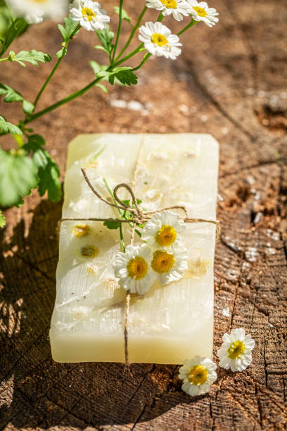 istock Ecological and handmade chamomile soap made of fresh ingredients 1172834004