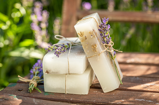 Handmade and aromatic lavender soap made of fresh ingredients
