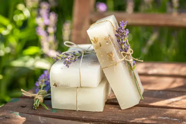 Handmade and aromatic lavender soap made of fresh ingredients