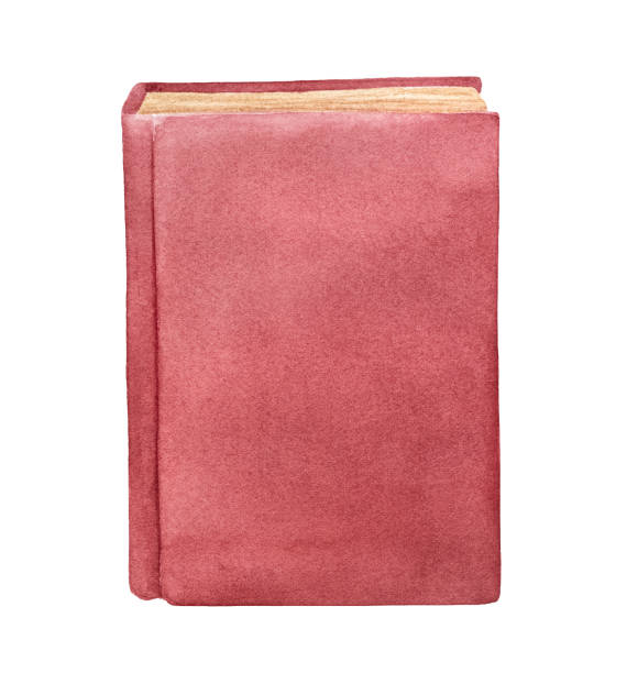 illustrations, cliparts, dessins animés et icônes de illustration de couleur d'eau du vieux livre avec la couverture rouge marron vide. un seul objet, forme rectangulaire, vue du haut. peinture à l'aquarelle dessinée à la main, élément d'art clip découpé pour la décoration de conception intelligente. - directly above white background close up vertical