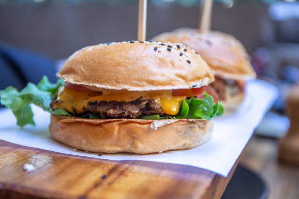 istock Beef burger with crunchy red cabbage slaw 1172842885