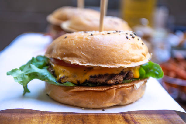 istock Beef burger with crunchy red cabbage slaw 1172842893