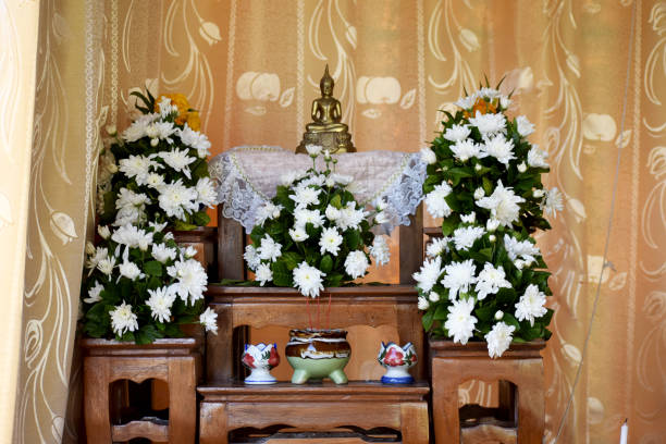 istock Brass buddha for worship by Buddhism 1172846291