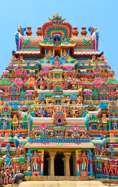 Srirangam, is one of the most famous temples of Lord Vishnu stock photo