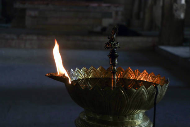 istock Traditional Oil Lamp in Temple 1172857128