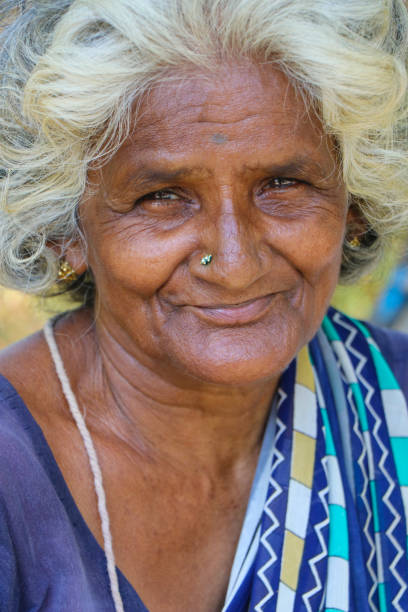 istock Indian Old Woman Posing to Camera 1172857133