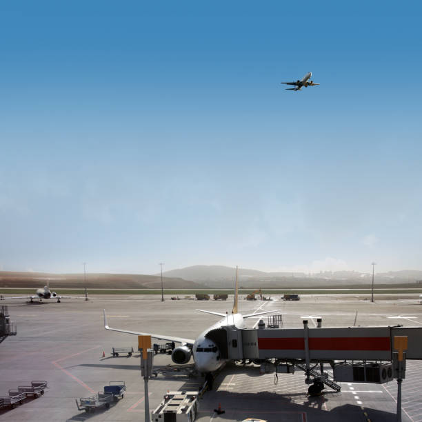 istock commercial passenger airplane at departure gate 1172858256