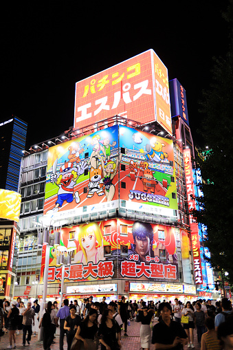 Tokyo, Japan - Aug.02.2019: Shops at Kabukicho area, Tokyo, Japan.