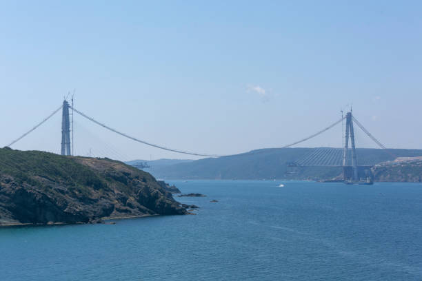 istock Yavuz sultan selim bridge construction at bosphorus istanbul turkey 1172877310