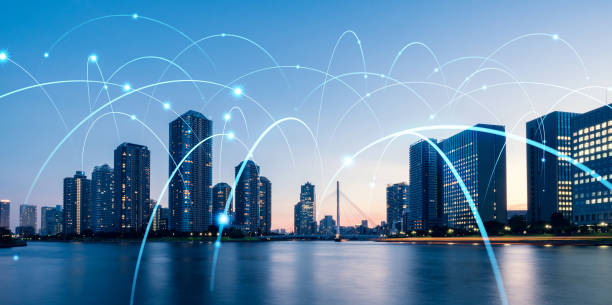 istock Smart city and communication network concept. 5G. LPWA (Low Power Wide Area). Wireless communication. 1172877894