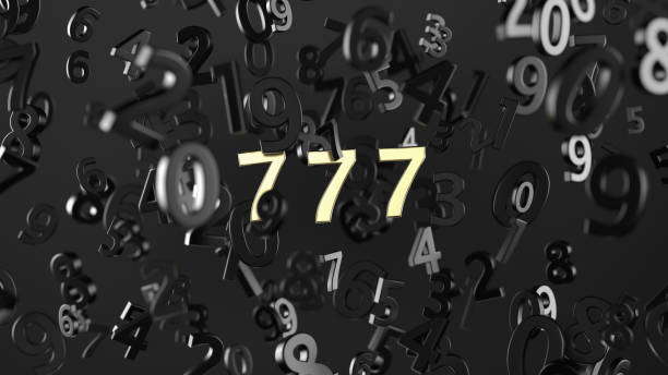 istock Lucky seven with gold color on number background, 3D rendering. 1172878043