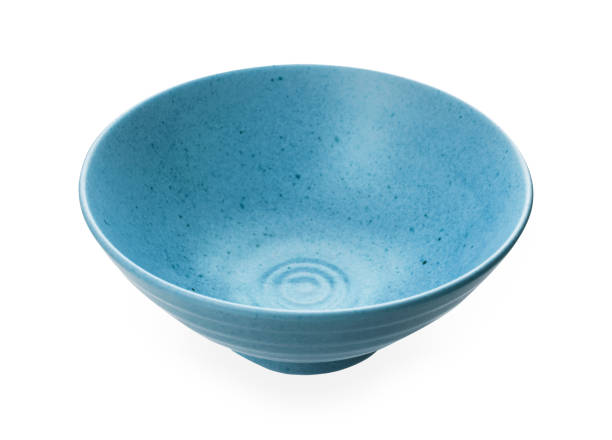 istock Blue ceramic bowl, Empty bowl isolated on white background with clipping path, Side view 1172878093