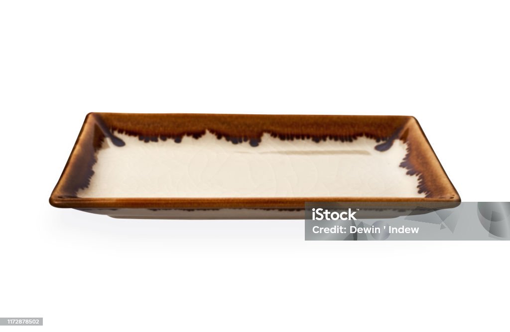 Empty Rectangular Plate Empty Rectangular Plate Brown Ceramics Plate In Cracked Pattern View ...