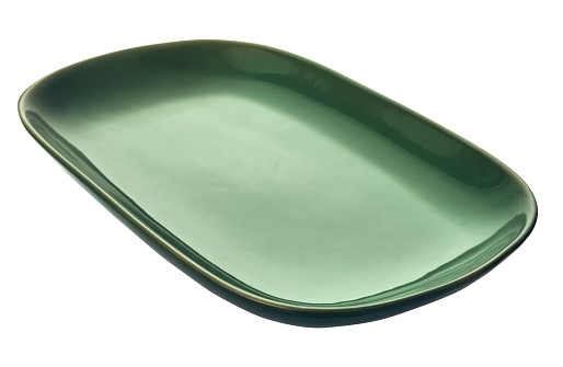 Empty Rectangular Plate Empty Rectangular Plate Green Ceramics Plate Isolated On White ...