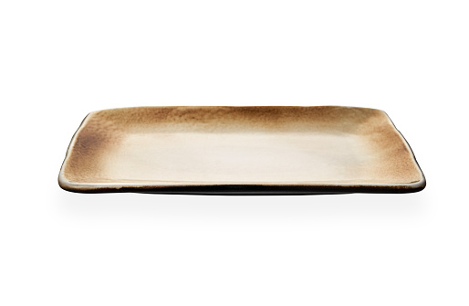 Empty Rectangular Plate Empty Rectangular Plate Brown Ceramics Plate Bakery Plate Isolated On ...