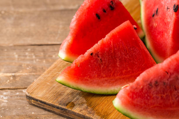 istock Watermelon slices on the wooden table 1172879628