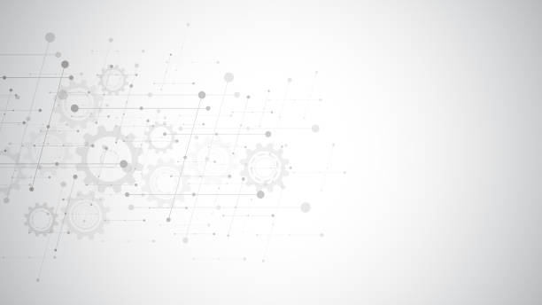 Gears and cogs mechanism. Hi-tech digital technology and engineering. Abstract technical background. Gears and cogs mechanism. Hi-tech digital technology and engineering. Abstract technical background background of a definition stock illustrations