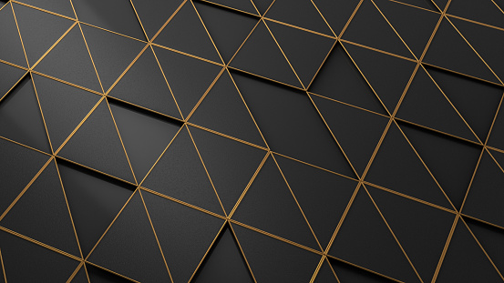 3d rendering of abstract triangle surface background.
